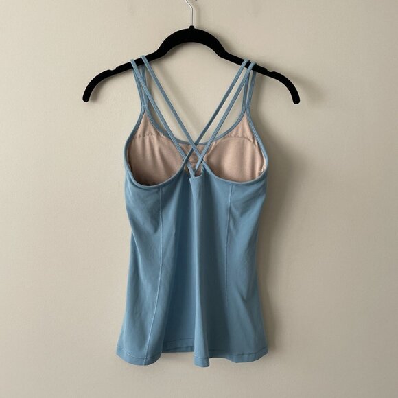 Lululemon Free To Be Tank Yoga Top Strappy Back  Cascade Blue 4 - Picture 3 of 6